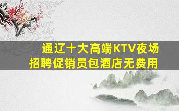 通辽十大高端KTV夜场招聘促销员包酒店无费用